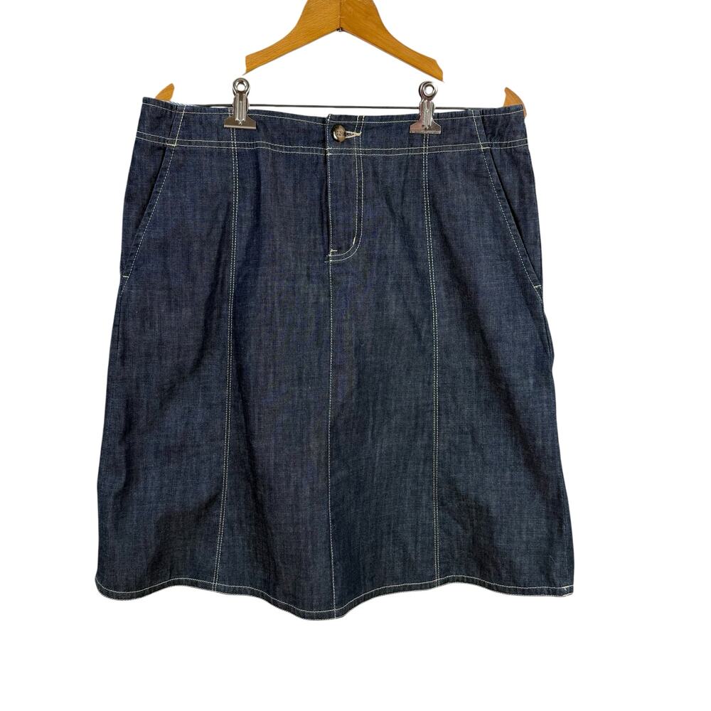 Eddie Bauer Womens Jean Skirt Size 10 A-Line Business Western Ranch Cowgirl